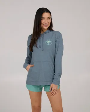 Salty Crew Womens Queen Palm Tech Hoodie - Fin Blue