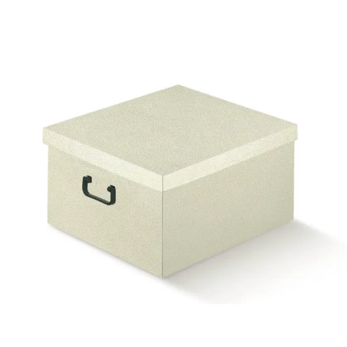 Scatola Pelle Bianco Tap con Manici 34 x 50 x 25 cm