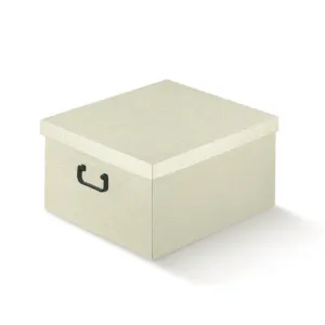 Scatola Pelle Bianco Tap con Manici 34 x 50 x 25 cm