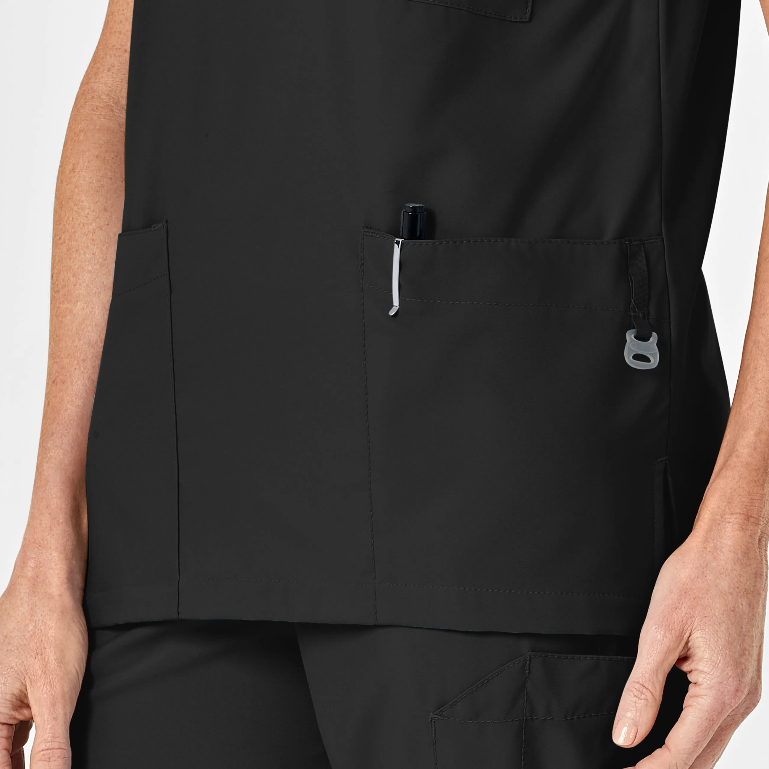 SCC W123 Unisex 4 Pocket Utility Scrub Top With Logo