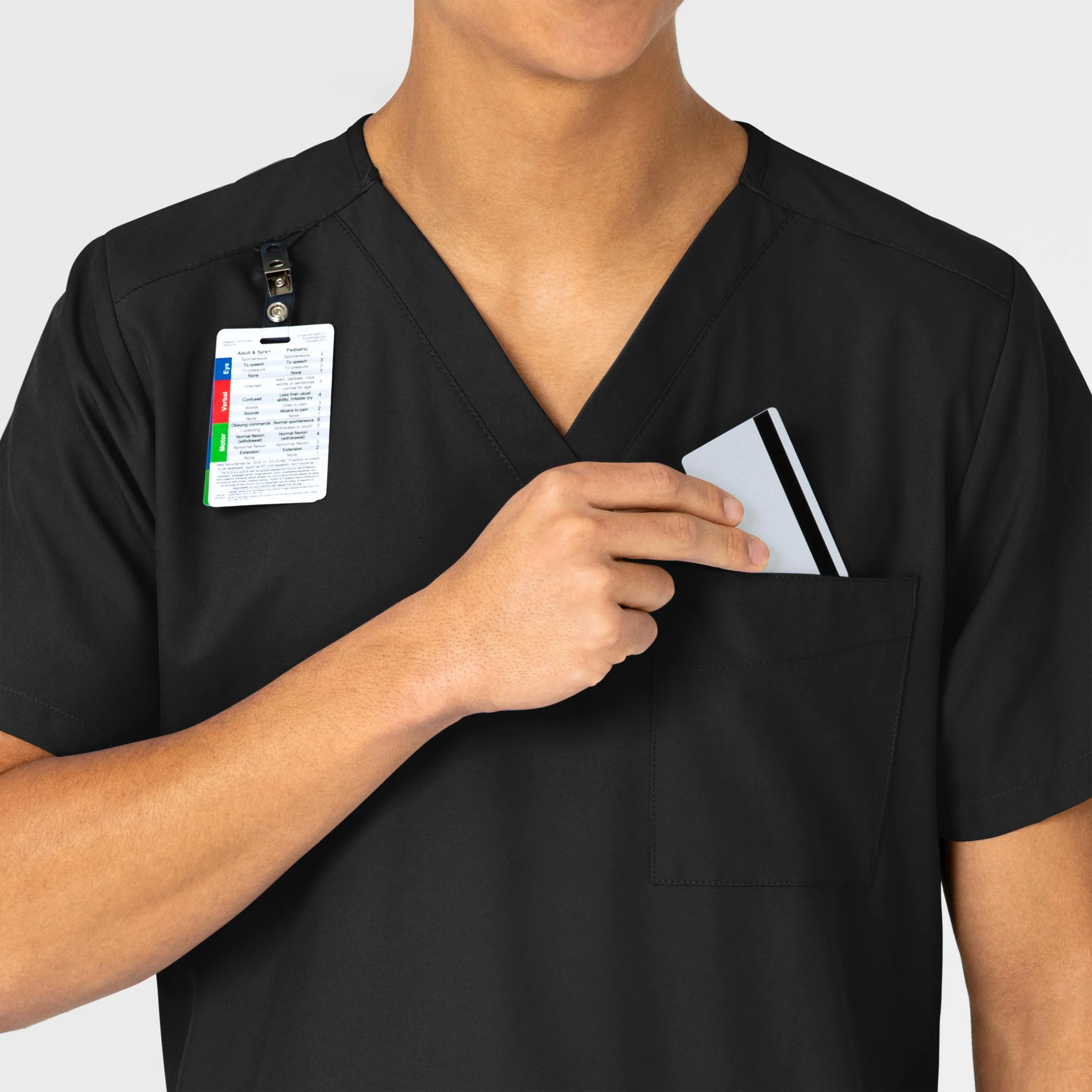 SCC W123 Unisex 4 Pocket Utility Scrub Top With Logo