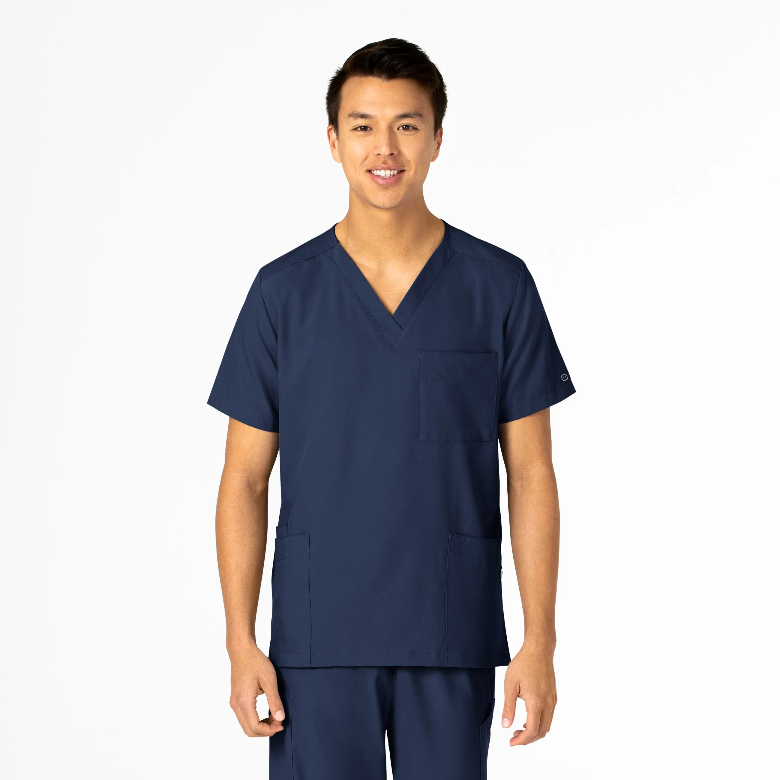 SCC W123 Unisex 4 Pocket Utility Scrub Top With Logo