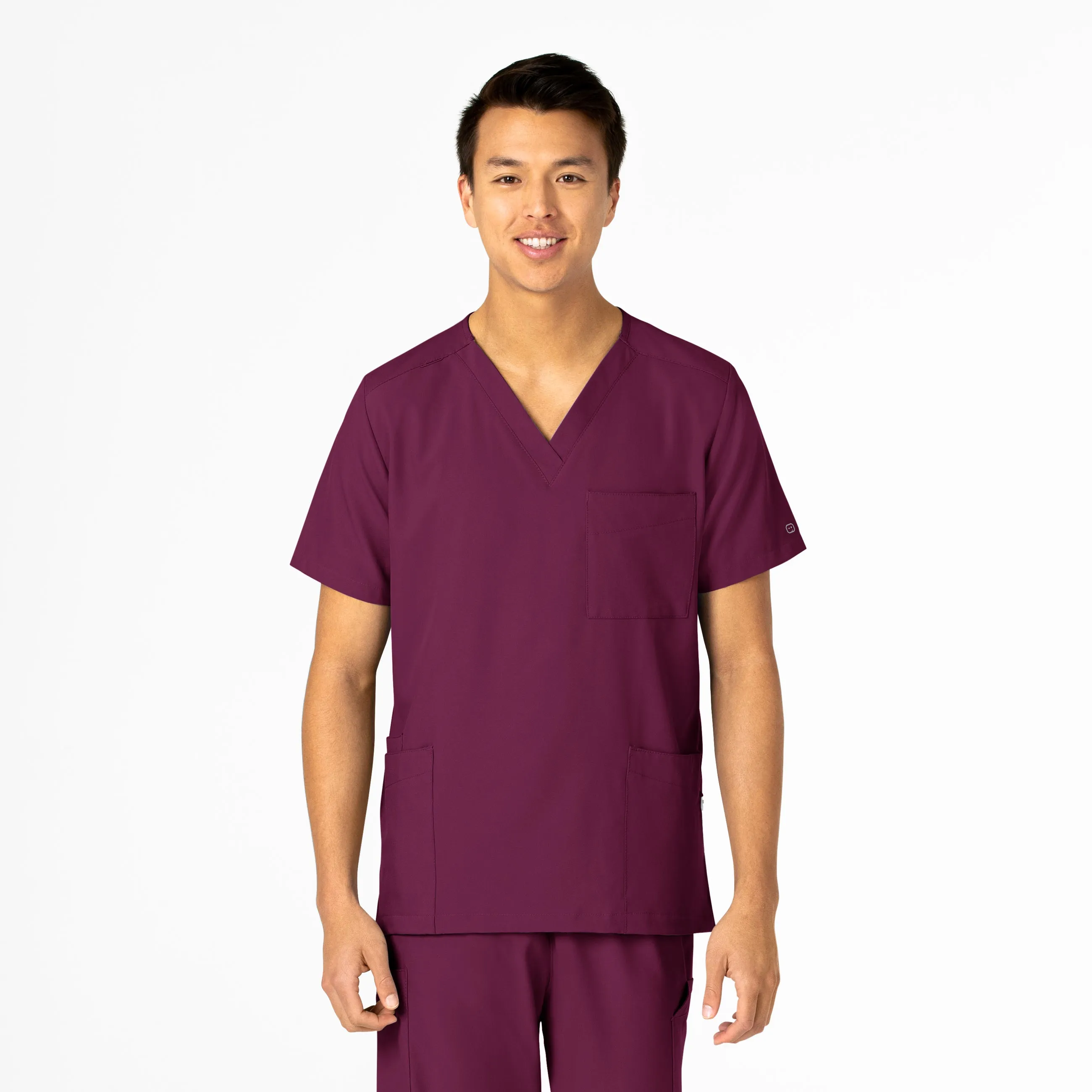 SCC W123 Unisex 4 Pocket Utility Scrub Top With Logo