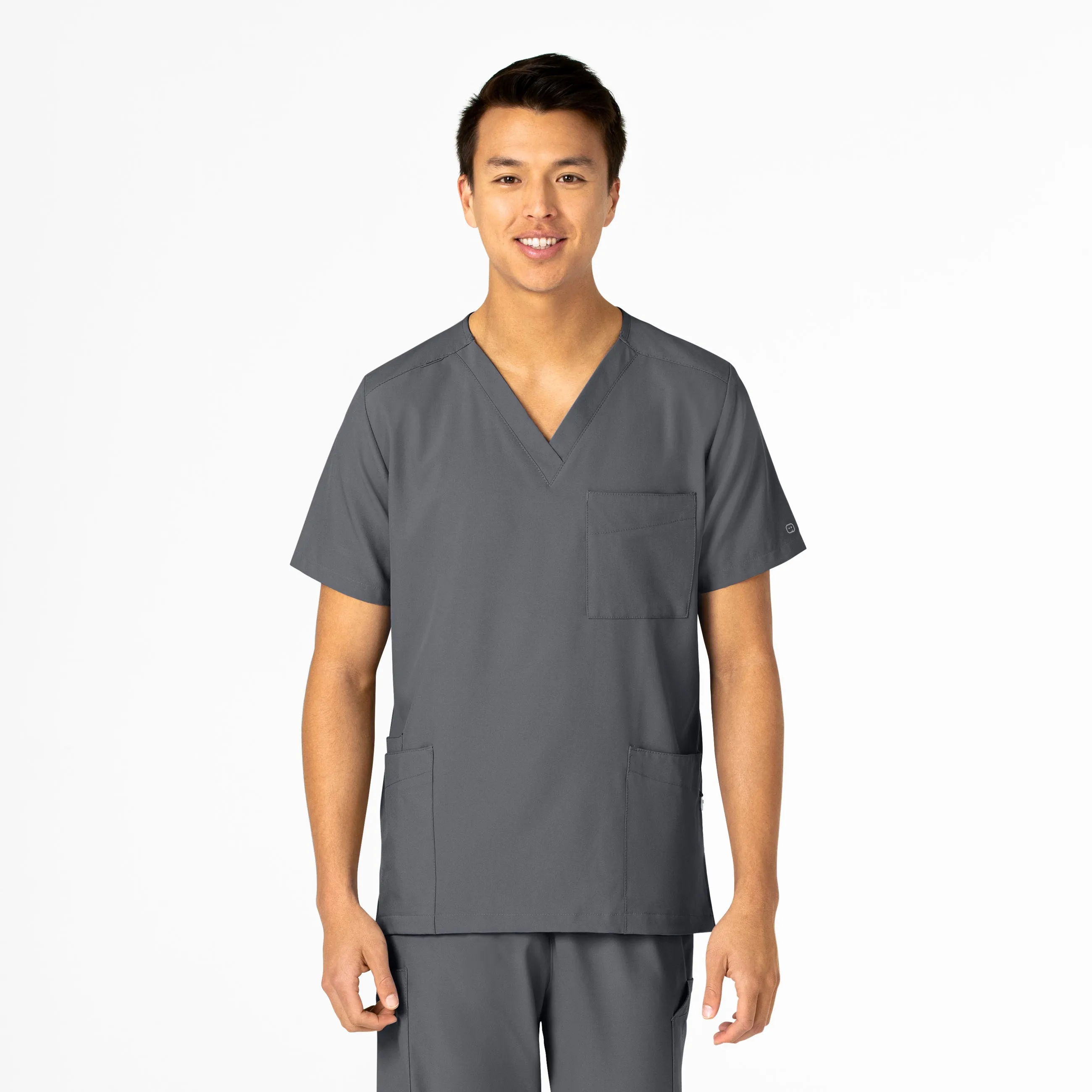 SCC W123 Unisex 4 Pocket Utility Scrub Top With Logo