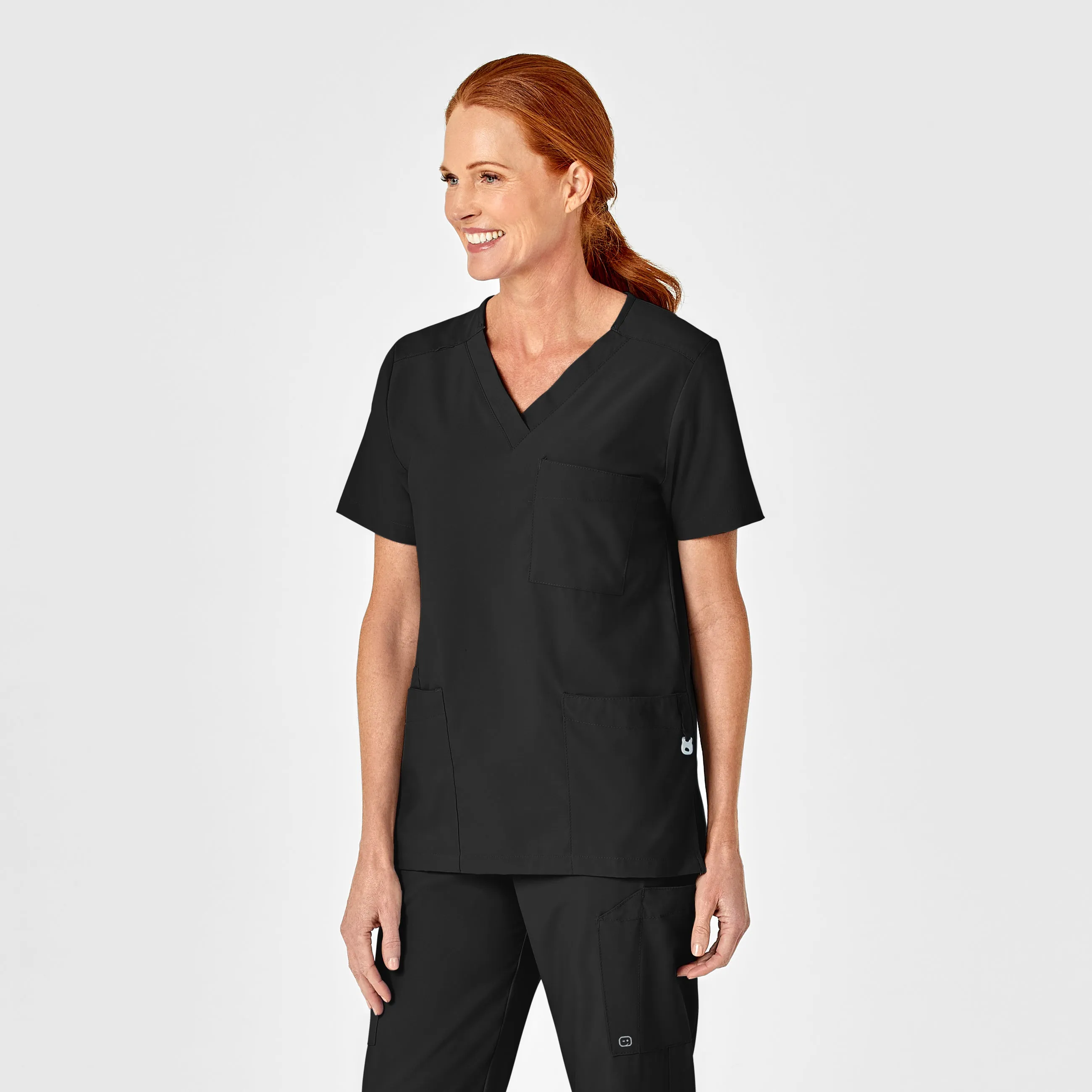SCC W123 Unisex 4 Pocket Utility Scrub Top With Logo