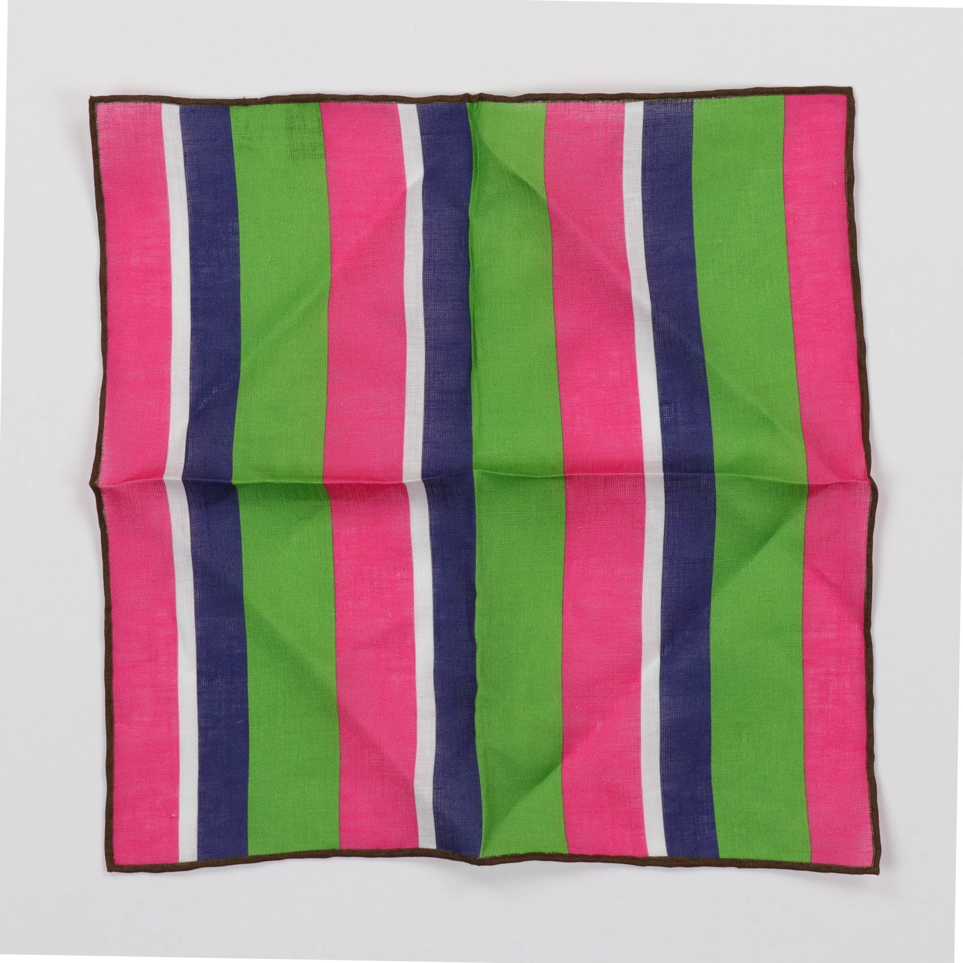 Seaward & Stearn Linen Pocket Square - Multi Stripe