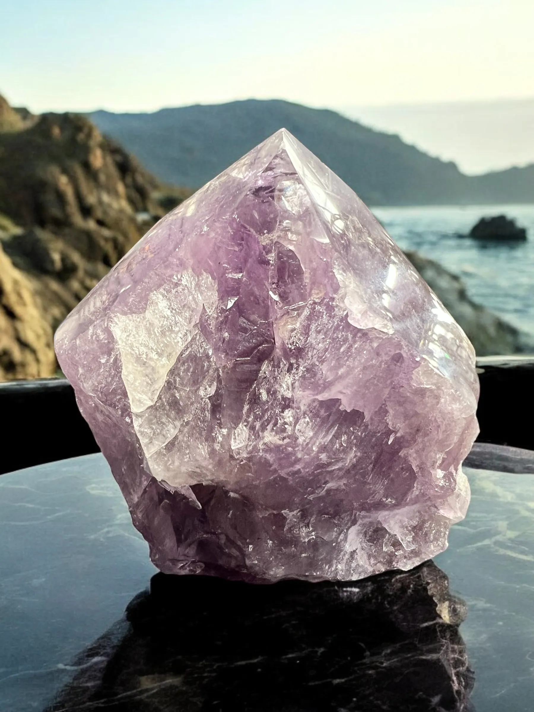 Semi-Polished Gemstone Crystal Points