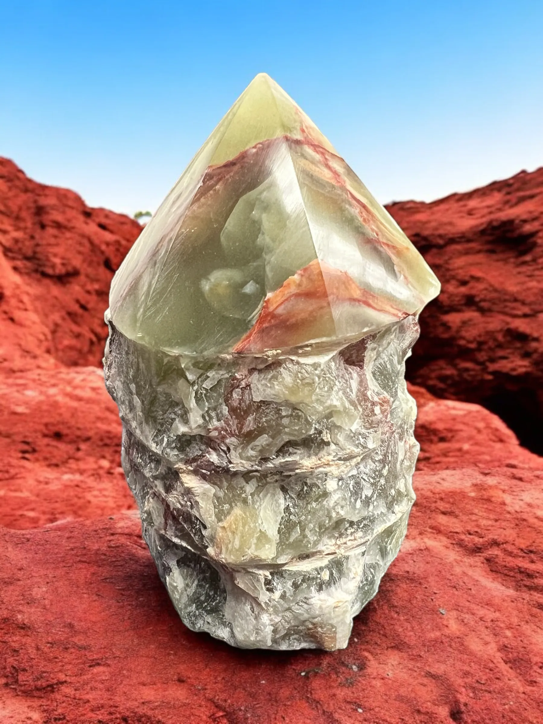 Semi-Polished Gemstone Crystal Points