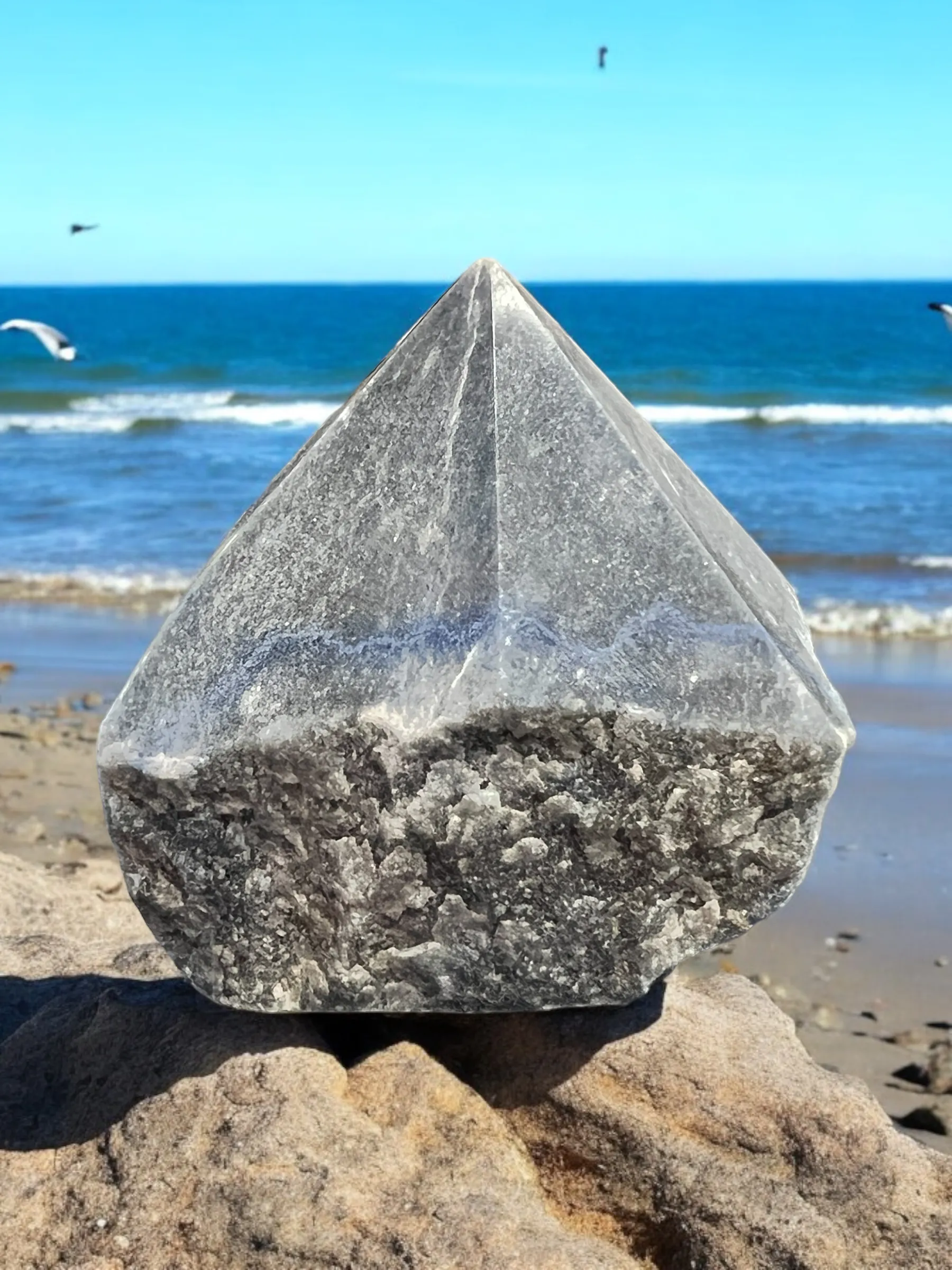 Semi-Polished Gemstone Crystal Points