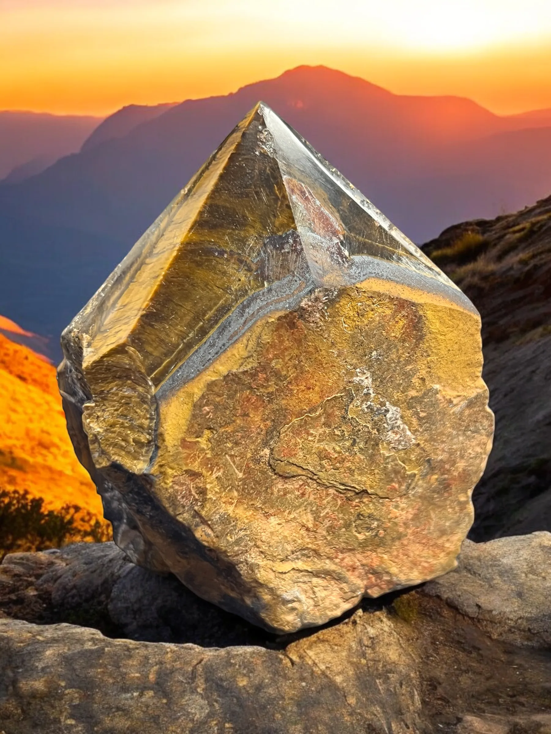 Semi-Polished Gemstone Crystal Points