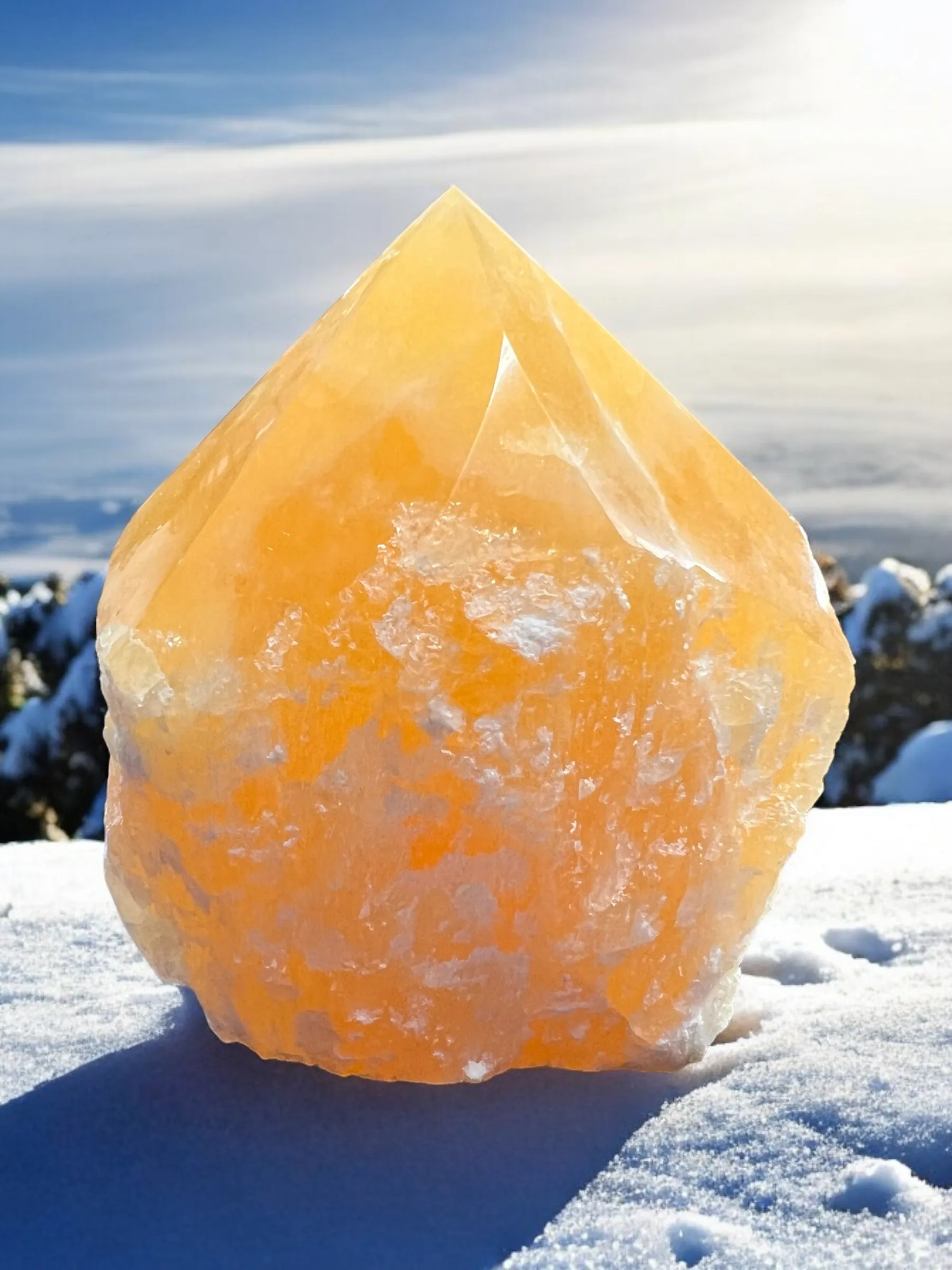 Semi-Polished Gemstone Crystal Points