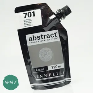 Sennelier ABSTRACT Acrylic Satin 120ml pouch - 701 - NEUTRAL GREY