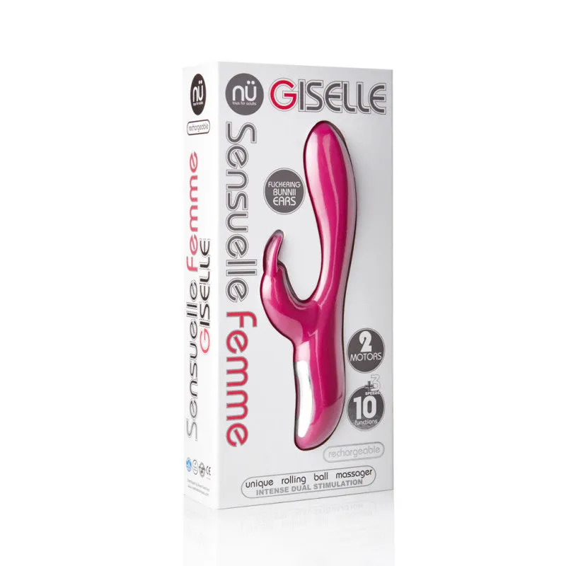 Sensuelle Femme Giselle 10 3 Function Rechargeable Rabbit Massager - Magenta