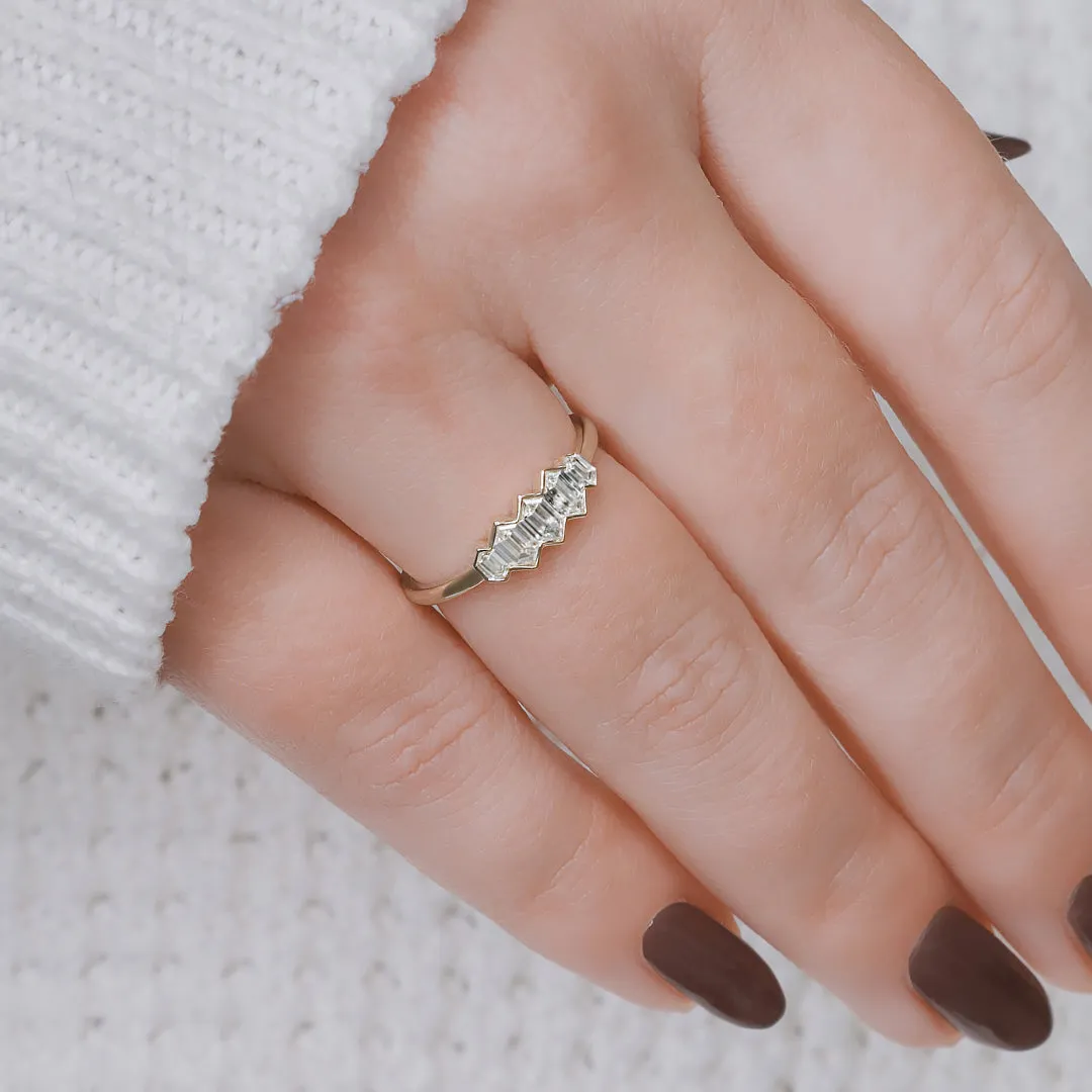 Shining Armor Dainty Natural   Diamond Engagement Ring