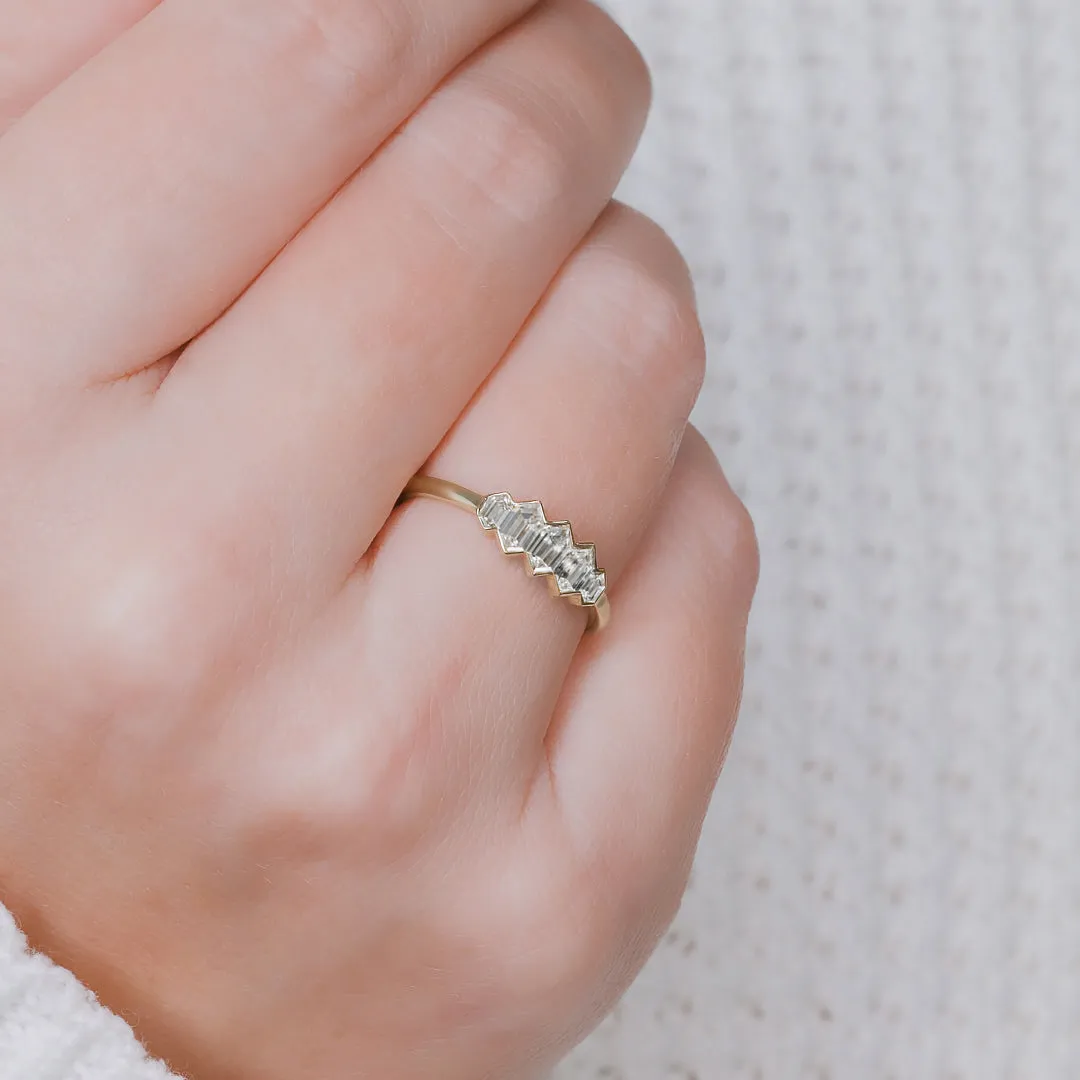 Shining Armor Dainty Natural   Diamond Engagement Ring