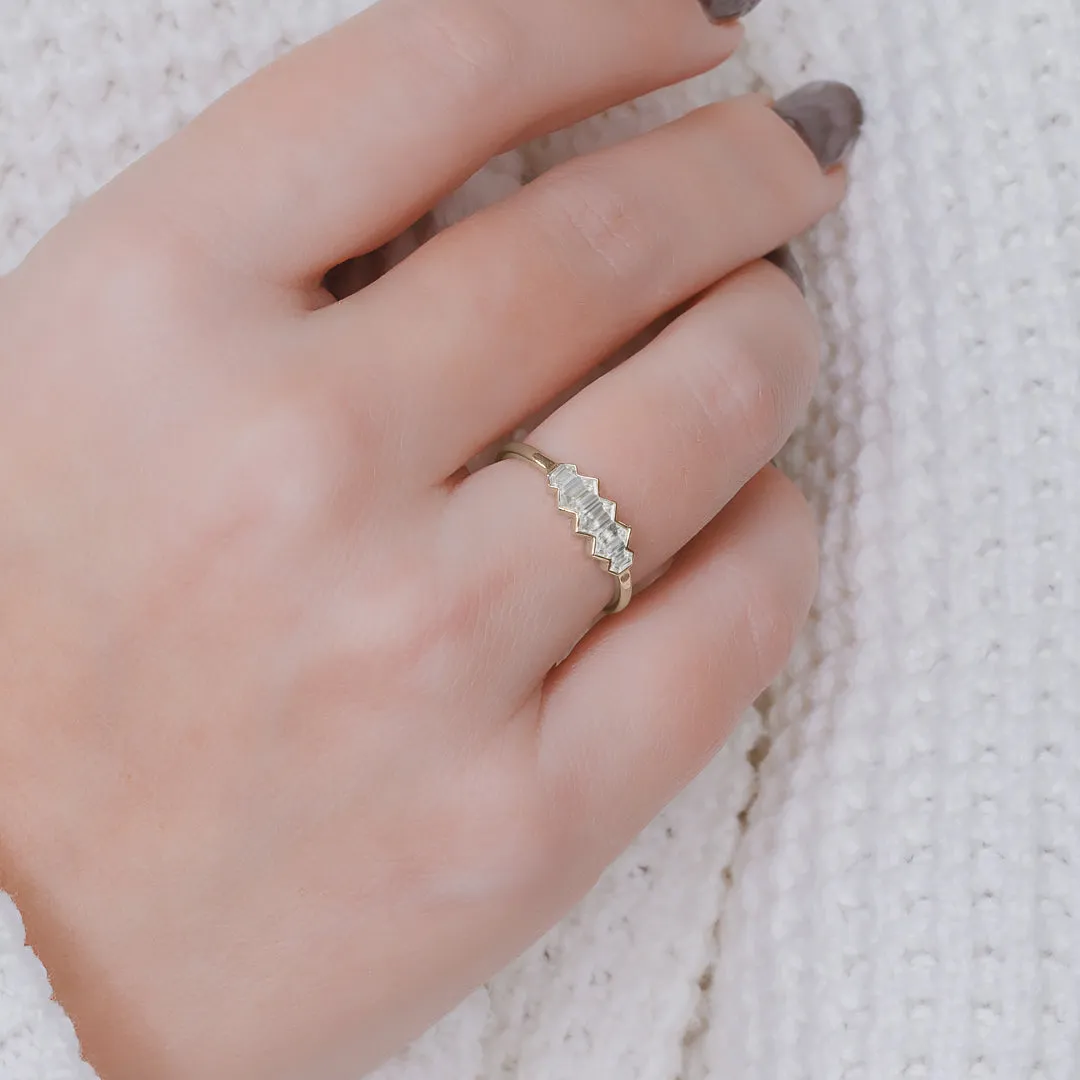 Shining Armor Dainty Natural   Diamond Engagement Ring