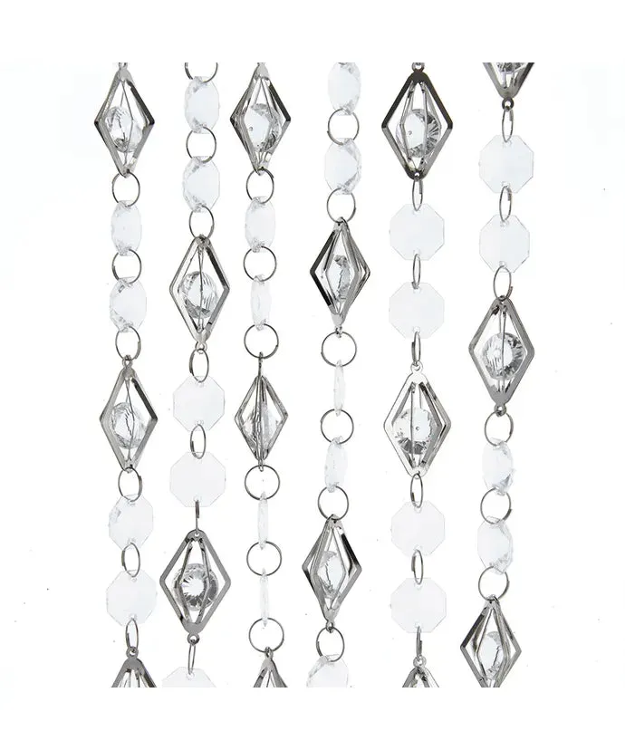 Silver And White Beaded Garland  6ft