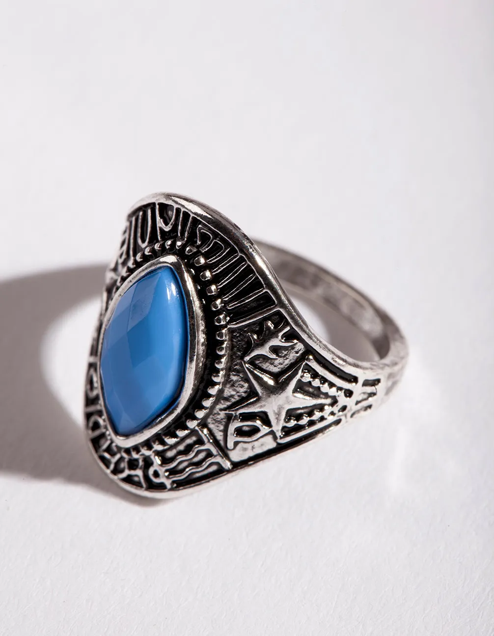 Silver Star Jewel Ring