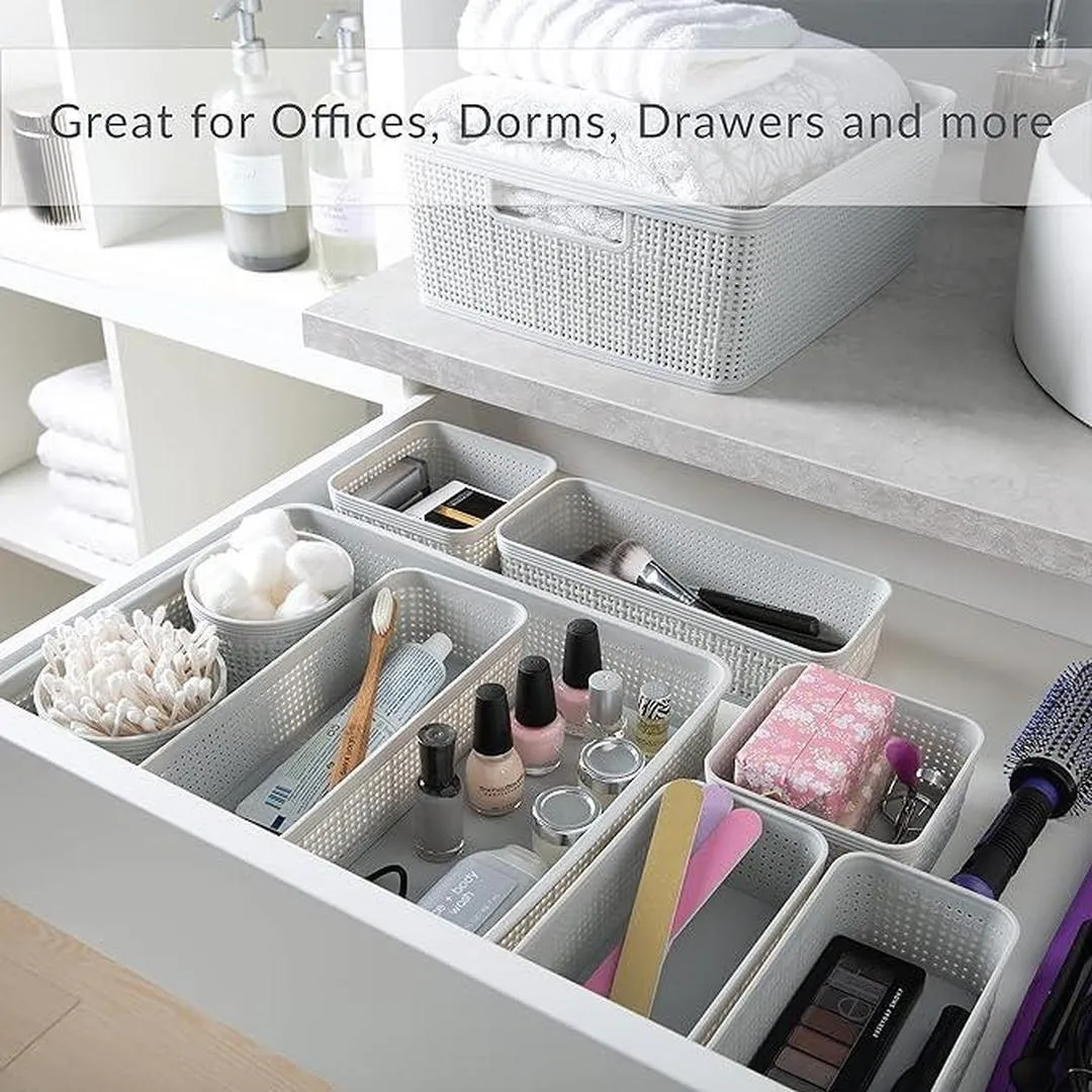 Simplify 5 Piece Organizing Set | Multiple Size Bins | Grey