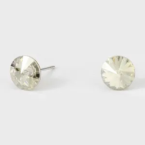 Small Clear on Silver Round Crystal Stud Earrings | 8 mm | 123228