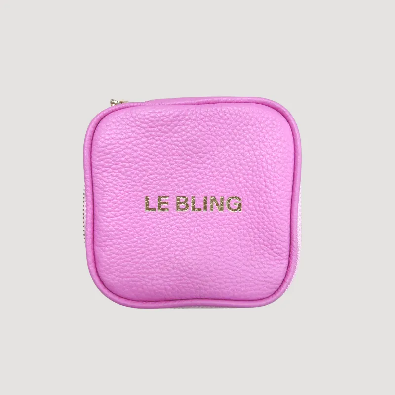 Small Leather Jewelry Case Pink - LE BLING