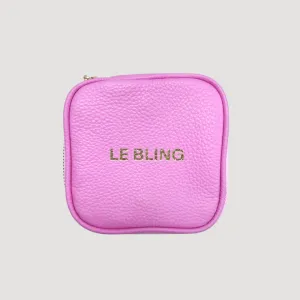 Small Leather Jewelry Case Pink - LE BLING