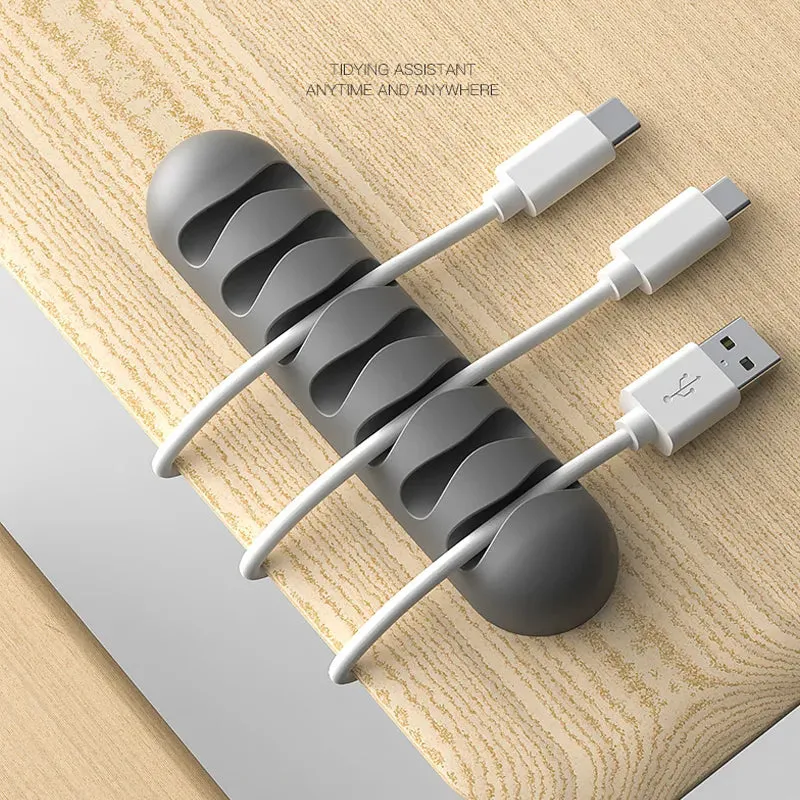 Smart Cable Holder Silicone Flexible Cable Wire Organizer Holder Cord Management Clip for USB Earphone Network Cable, etc