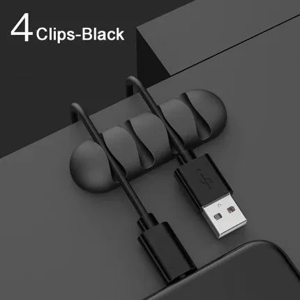 Smart Cable Holder Silicone Flexible Cable Wire Organizer Holder Cord Management Clip for USB Earphone Network Cable, etc