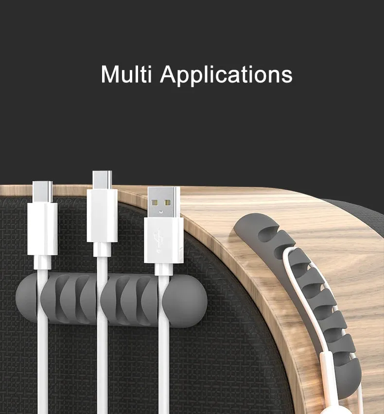 Smart Cable Holder Silicone Flexible Cable Wire Organizer Holder Cord Management Clip for USB Earphone Network Cable, etc