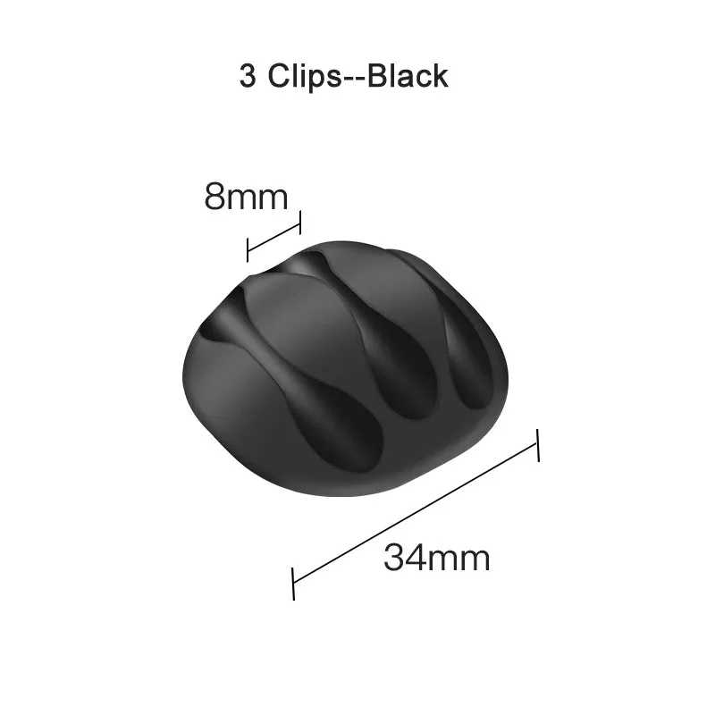 Smart Cable Holder Silicone Flexible Cable Wire Organizer Holder Cord Management Clip for USB Earphone Network Cable, etc