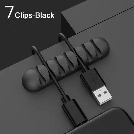 Smart Cable Holder Silicone Flexible Cable Wire Organizer Holder Cord Management Clip for USB Earphone Network Cable, etc