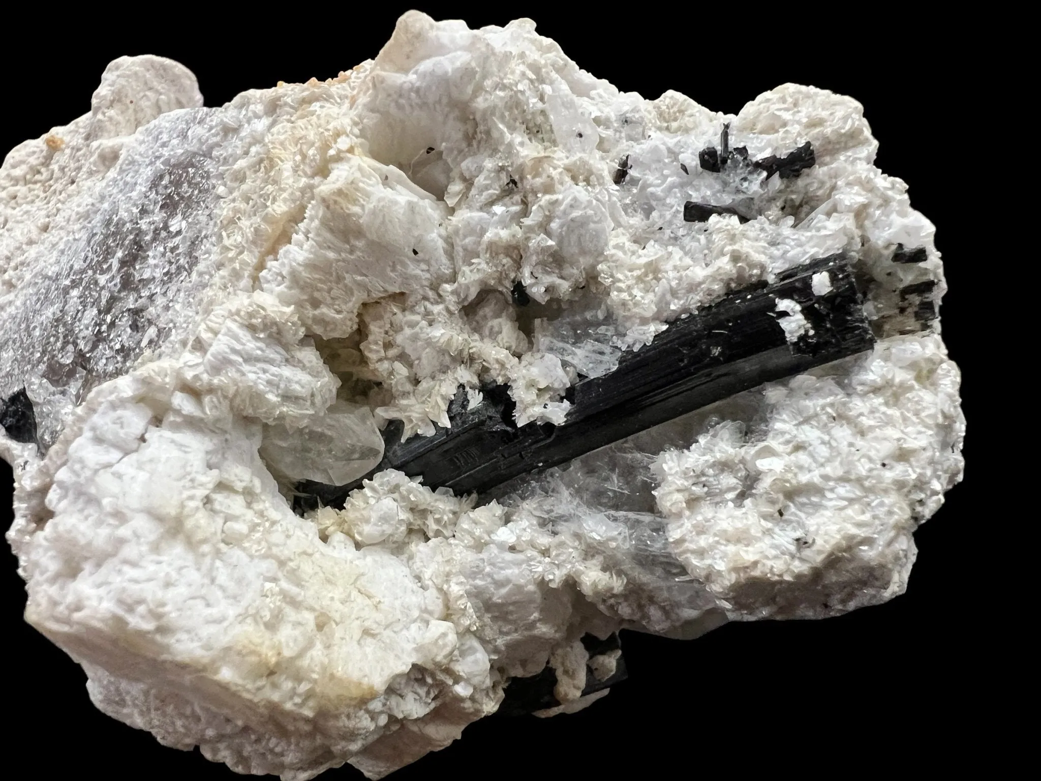 Smoky Quartz Lemurian Point with Schorl (Black Tourmaline) Crystals - 490 grams