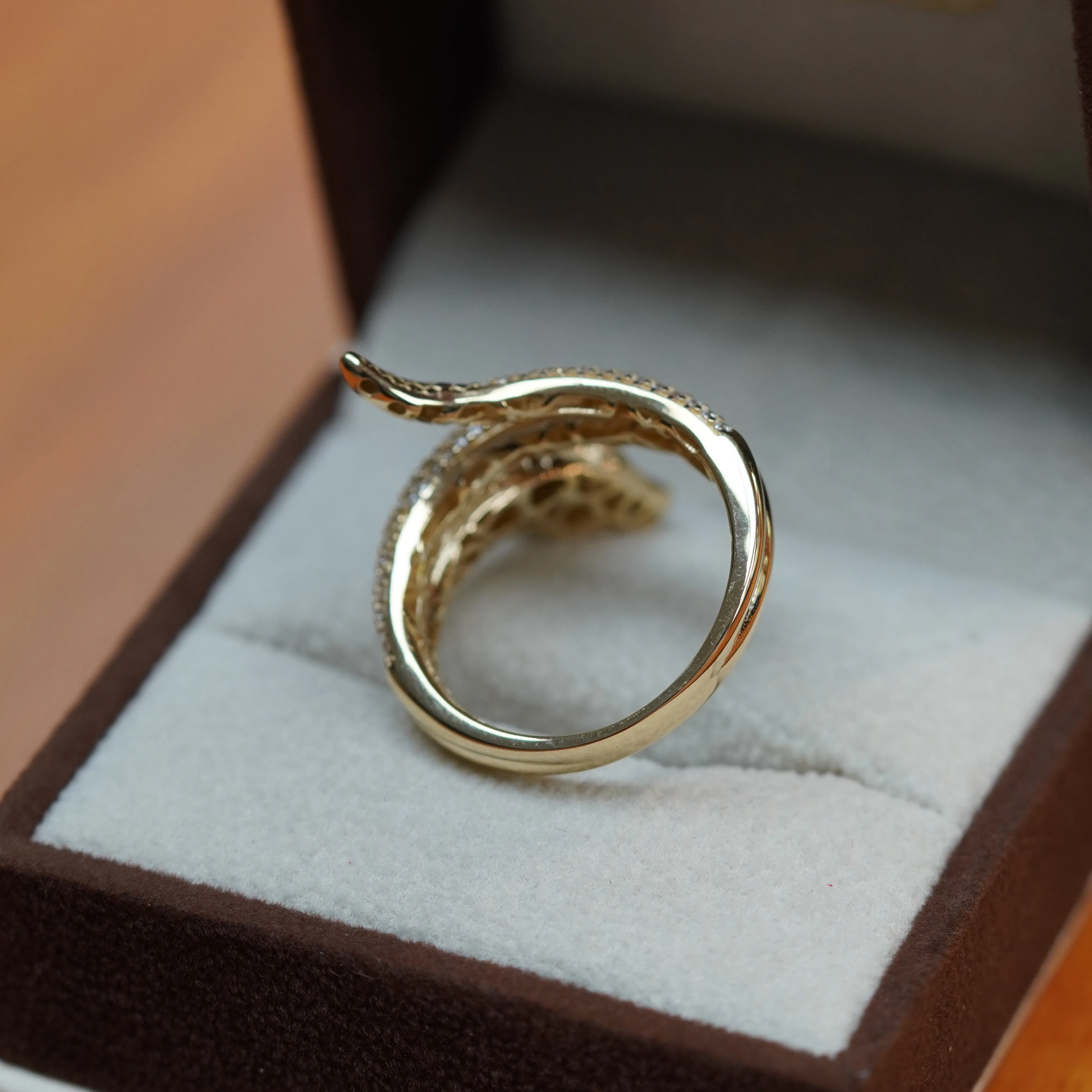 Snake Pave set CZ ring in 14kt