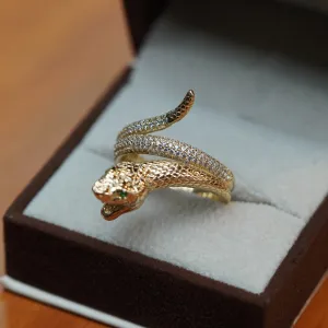 Snake Pave set CZ ring in 14kt
