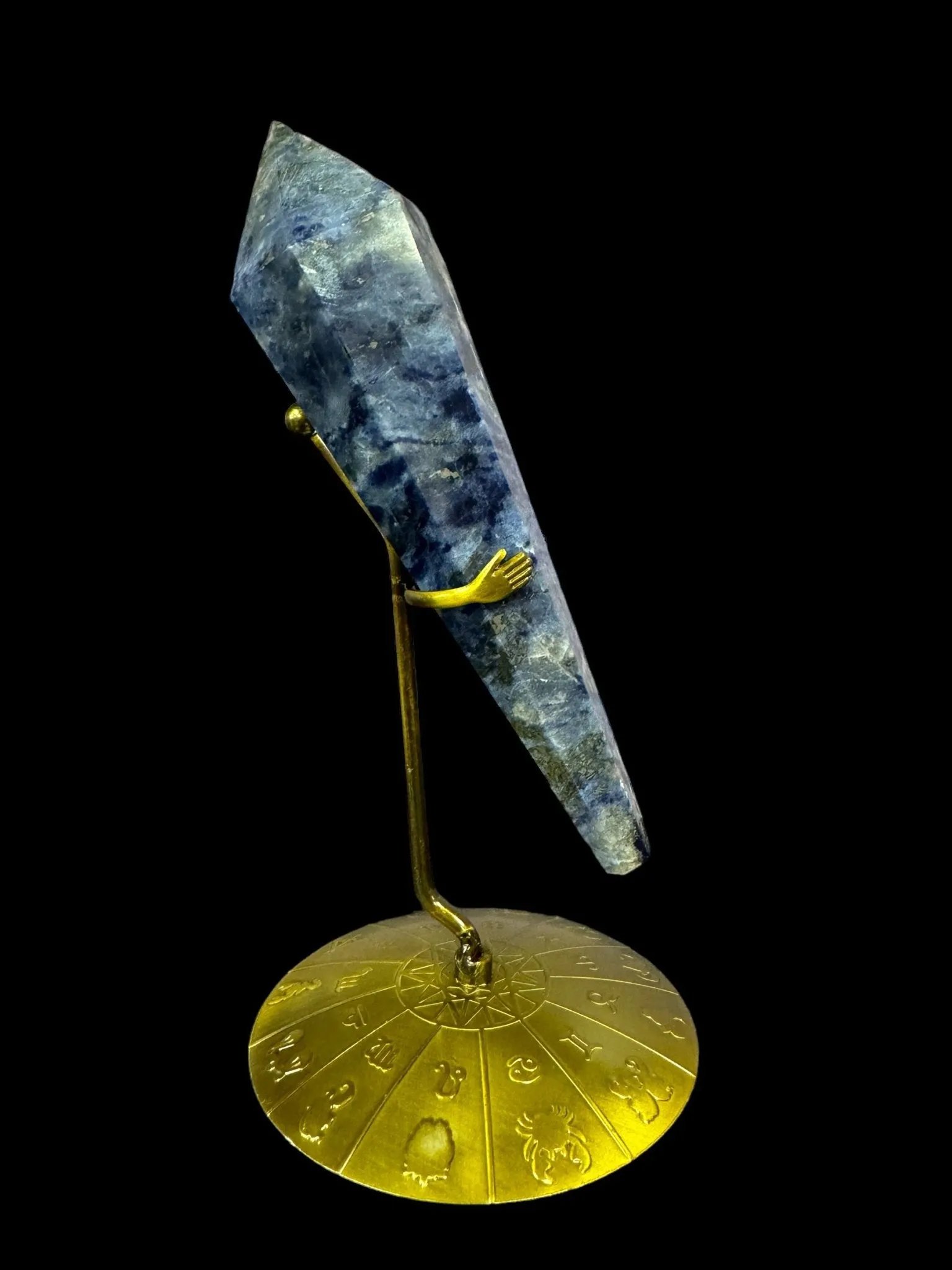 Sodalite Crystal Scepter with Zodiac Stand