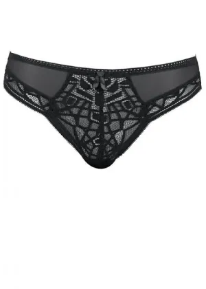 Soiree Lace Brazilian Panty - Black -