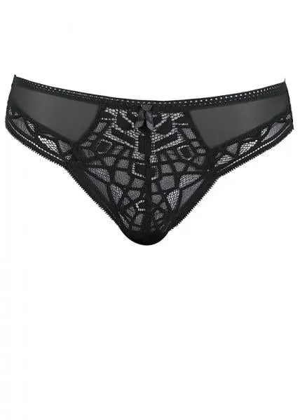 Soiree Lace Brazilian Panty - Black -