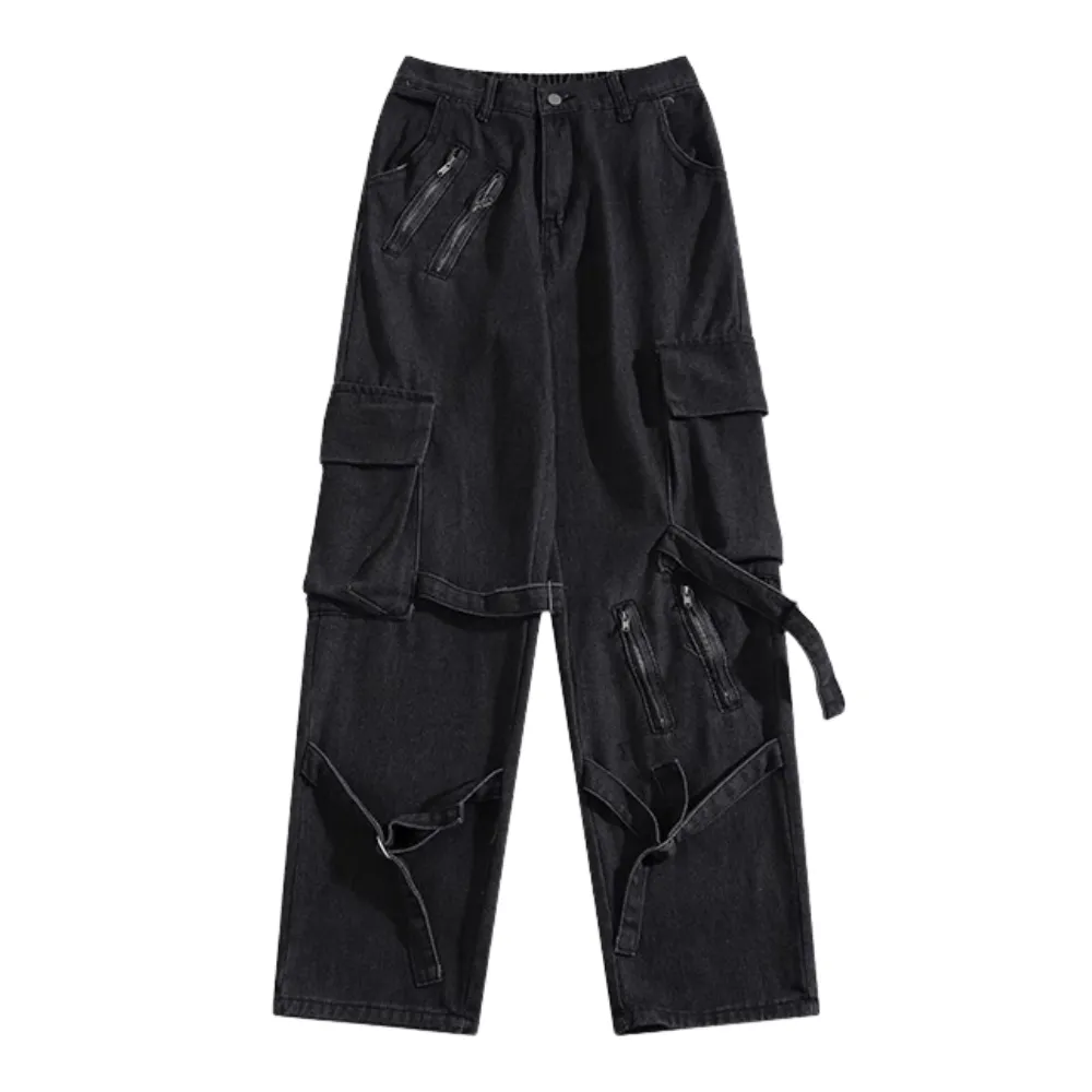 Solid Lace-Up Jeans