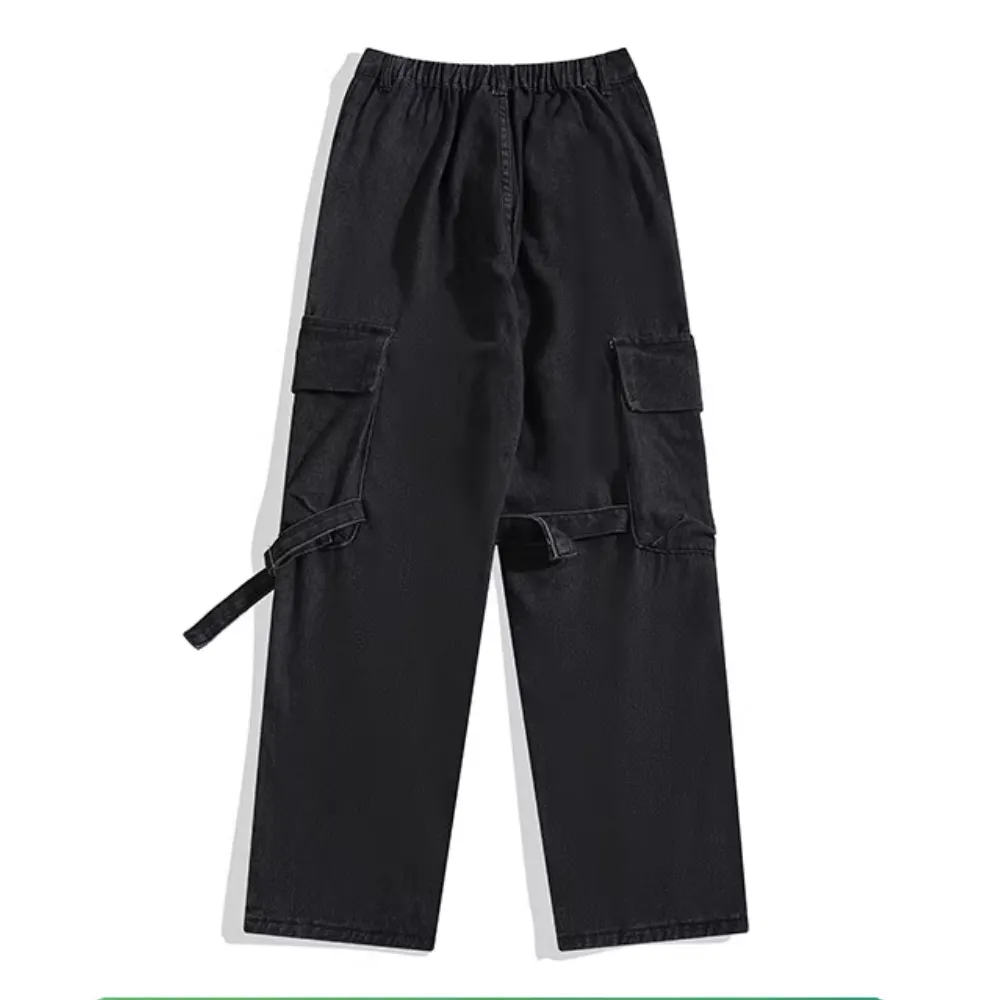 Solid Lace-Up Jeans