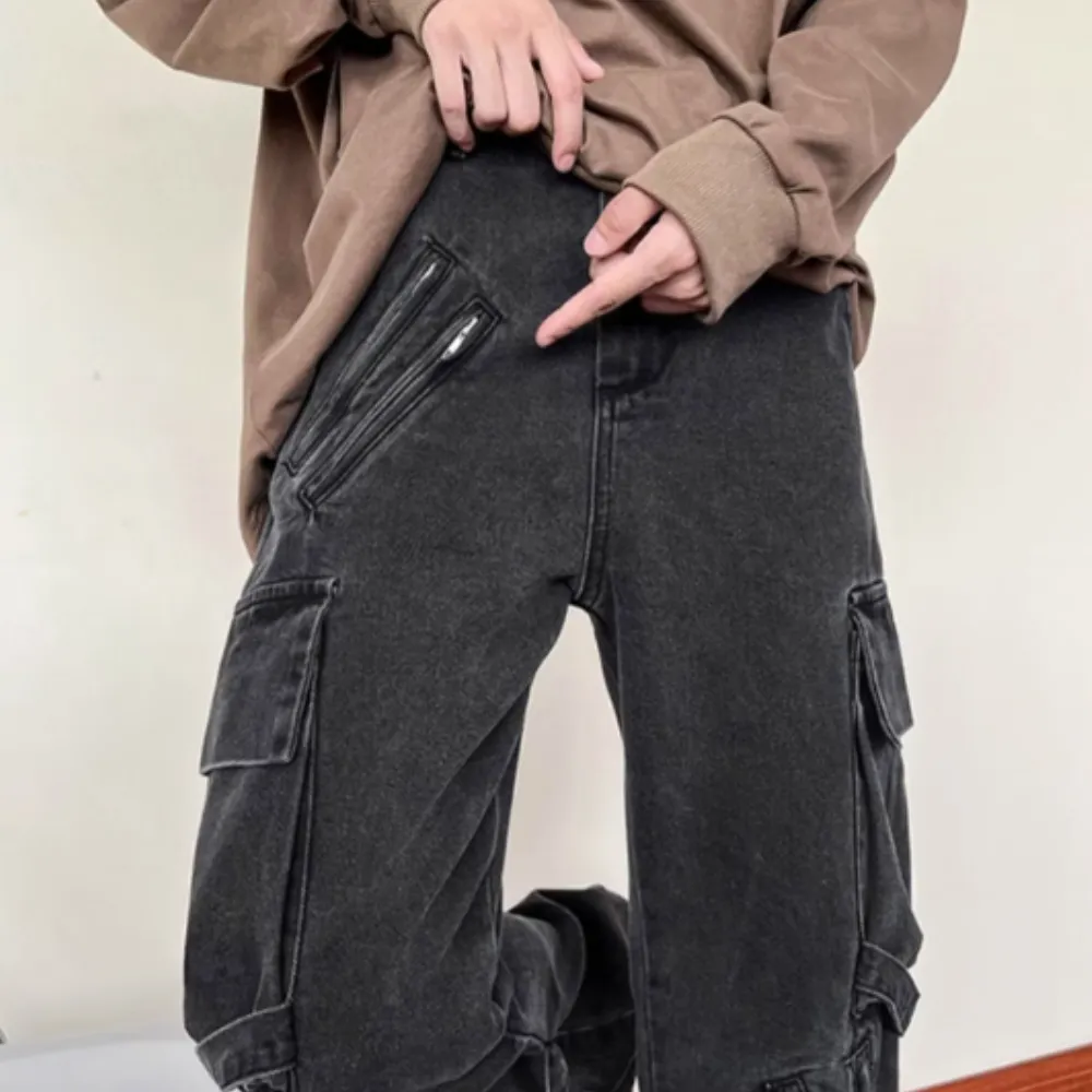 Solid Lace-Up Jeans