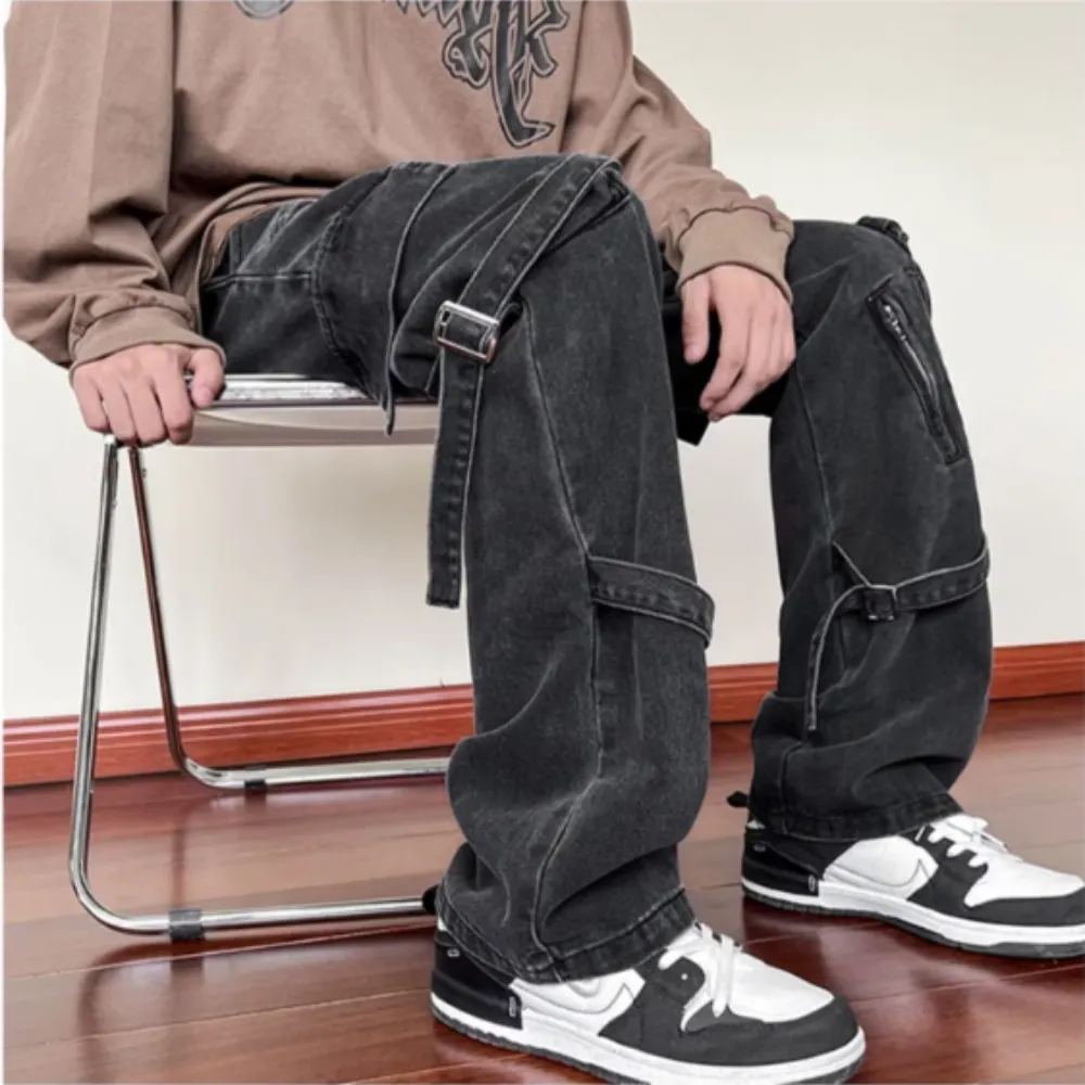 Solid Lace-Up Jeans