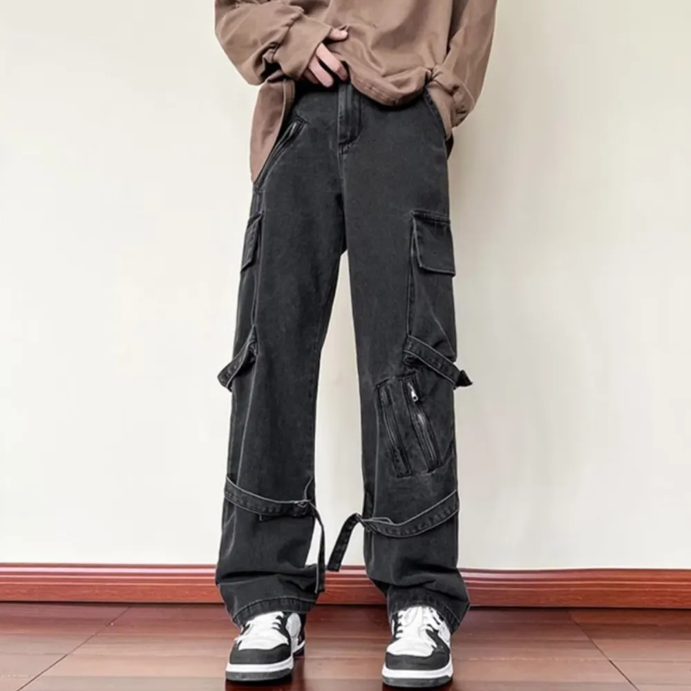 Solid Lace-Up Jeans