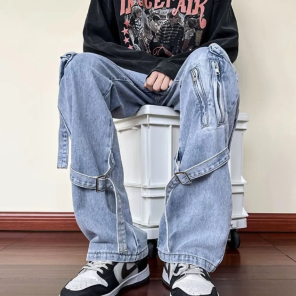 Solid Lace-Up Jeans