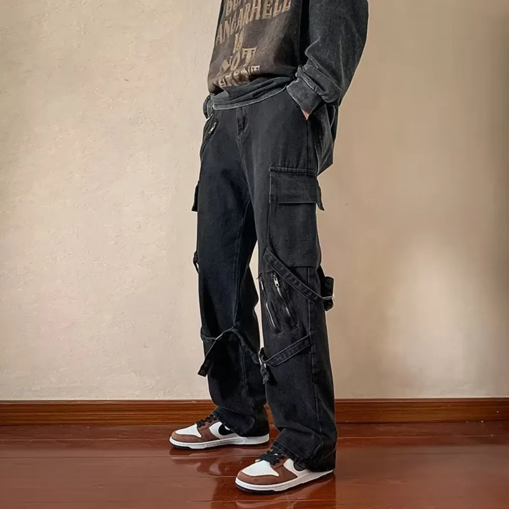 Solid Lace-Up Jeans