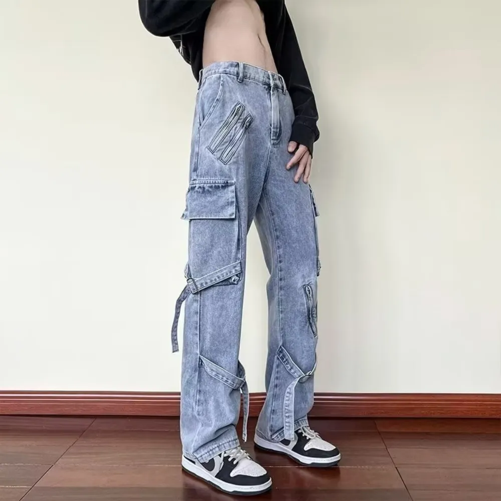 Solid Lace-Up Jeans