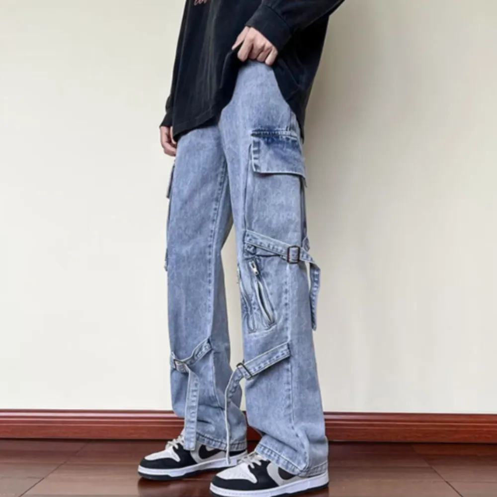 Solid Lace-Up Jeans
