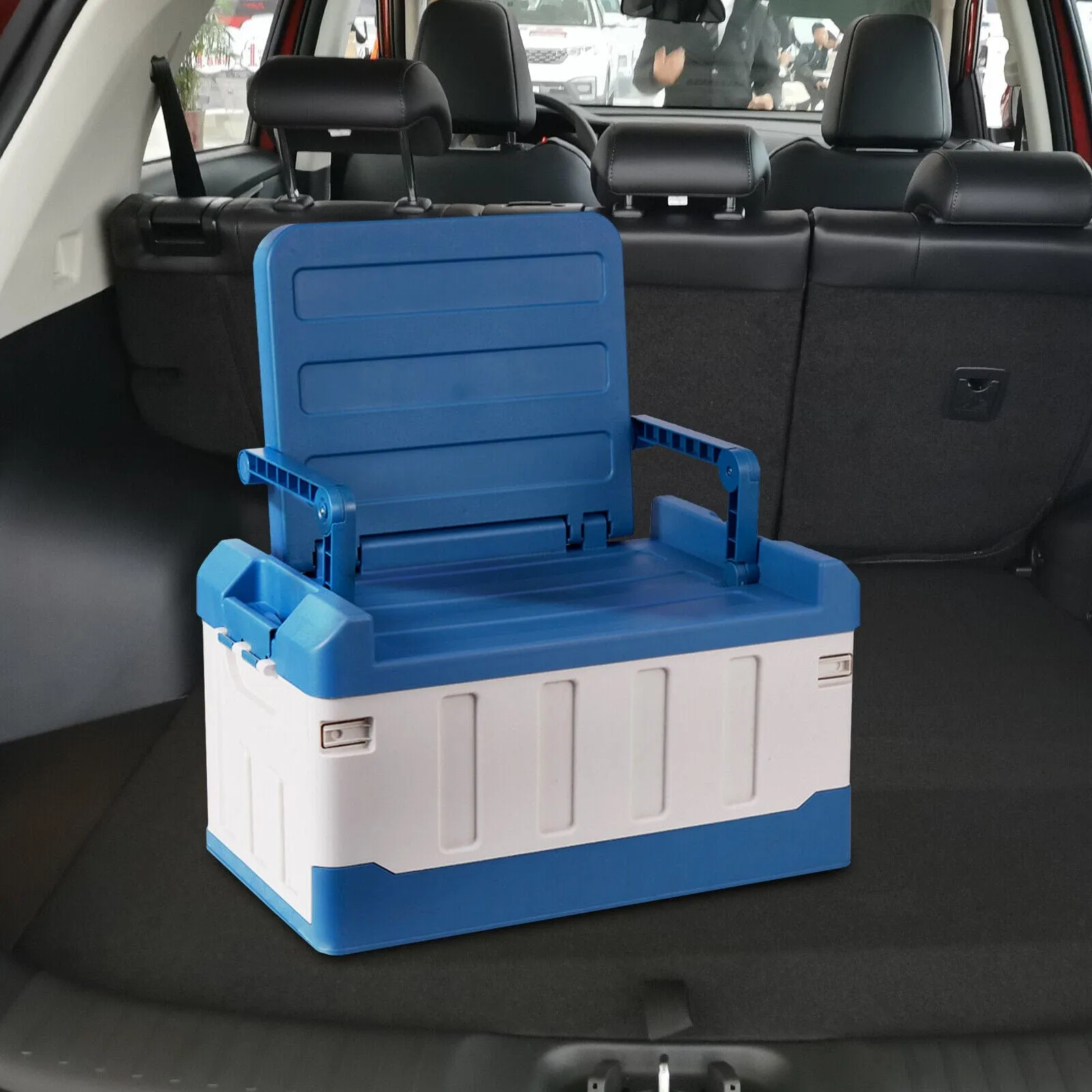 Spacious Indoor / Outdoor Collapsible Trunk Storage Bin Container With Seat
