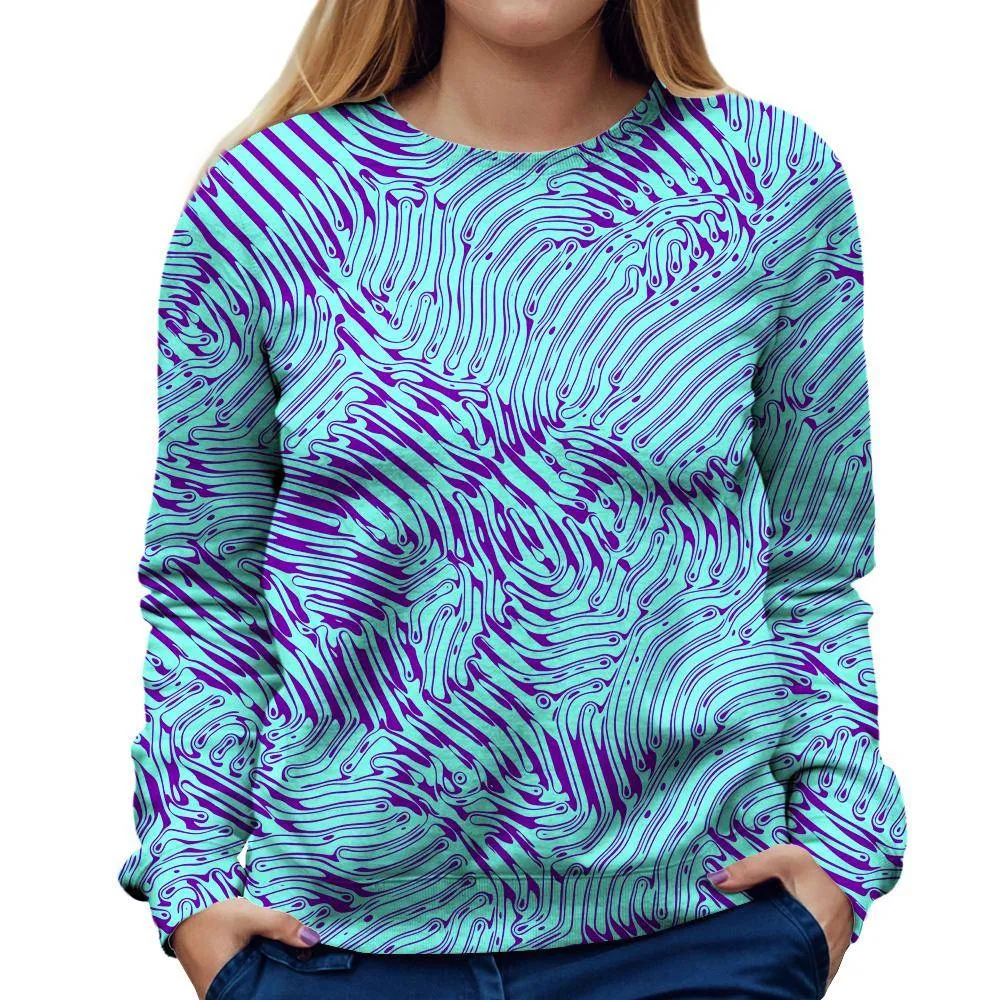 Squiggly Line Womens Sweatshirt