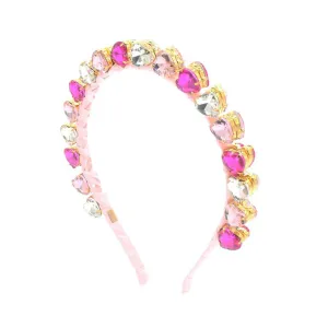 Standing Multi Heart Jewel Headband