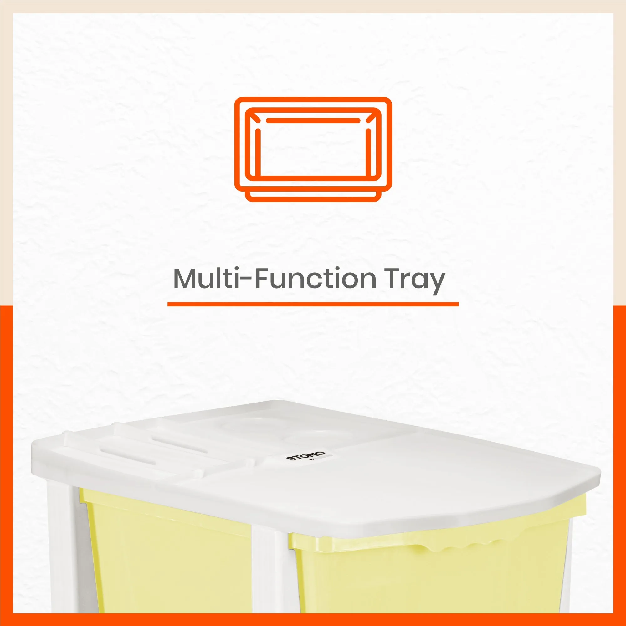 Stomo 4 Drawer Multi-Purpose Storage Organizer for Home and Office (Lemon)